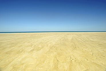 Sand plateau and horizon over water, Wellfleet, Cape Cod, Massachusetts