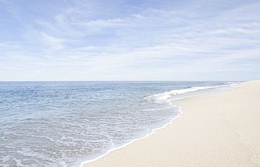 Scenic view of beach by sea, Nantucket, Massachusetts,USA