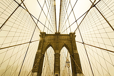 Brooklyn Bridge at dusk, New York City, New York,USA