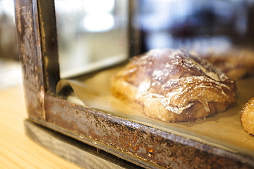 Close-up of croissant in bakery