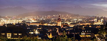 Old town at night, Switzerland, Lucerne