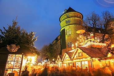 Old castle during christmas, Germany, Baden-Wurttemberg, Stuttgart