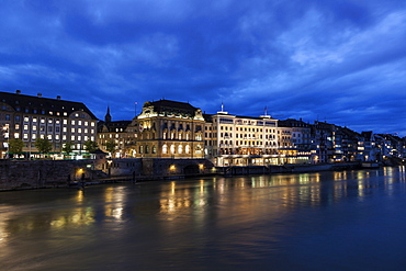 Old town at night, Switzerland, Basel-Stadt, Basel