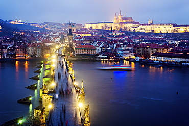 Charles Bridge and Hradcany Castle, Czech Republic, Prague, Charles Bridge, Hradcany Castle