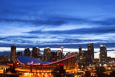 Downtown district at night, Canada, Alberta, Calgary