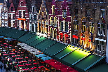 Town square at night, Belgium, Flemish Region, Bruges