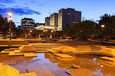 Town square at night, Canada, Alberta, Edmonton