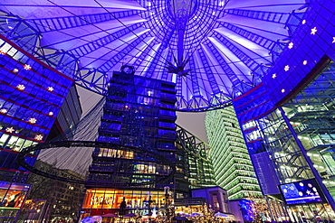 Illuminated dome of Sony Center, Germany, Berlin, Sony Center