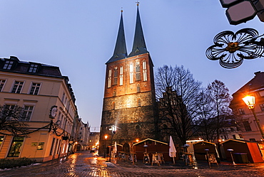 Illuminated Church of Saint Nicholas, Germany, Berlin, Church of Saint Nicholas