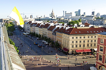 Elevated view of old town, Poland, Warsaw