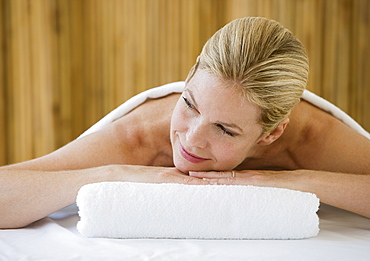 Woman on spa treatment table