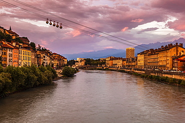 France, Auvergne-Rhone-Alpes, Grenoble-Bastille cable car