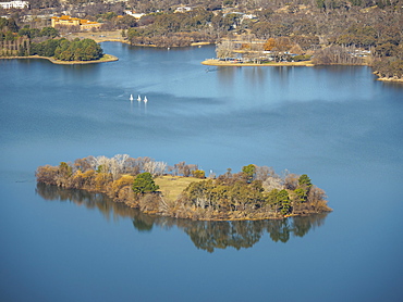 Island on Lake Burley Griffin, Canberra, Australia