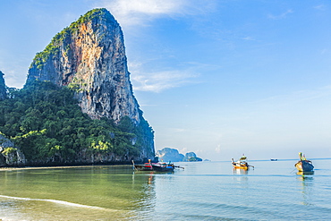 Cliffs by sea in West Railay, Thailand