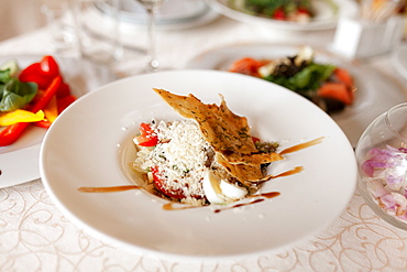 Food on dining table during wedding