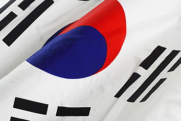 Close up of South Korean flag