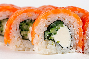 Sushi with salmon and cream cheese