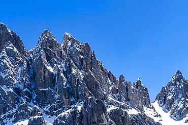 Mountain peaks in Dolomites, Canazei, South Tyrol, Italy