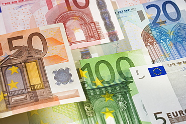 Close up of assorted Euros