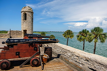 Cannons on Castillo de San Marcos in St. Augustine, USA