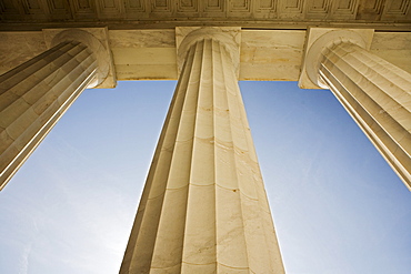 Doric columns at the Lincoln Memorial Washington DC USA