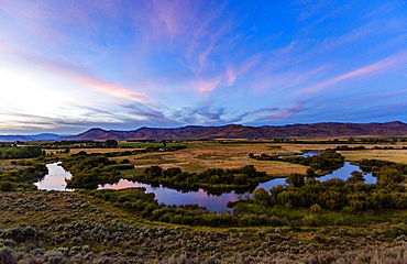 River at sunset in Picabo, Idaho, USA