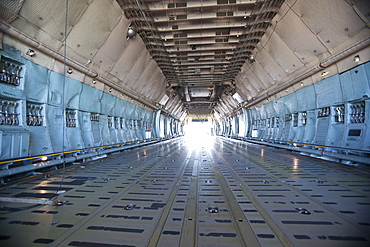 Inside cargo plane