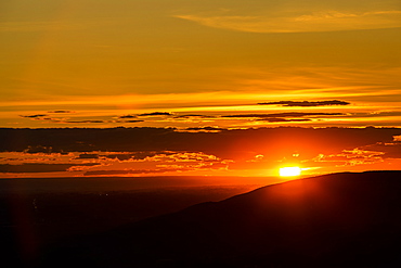 Silhouette of Boise Foothills at sunset in Boise, Idaho, United States of America