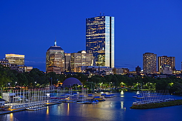 City skyline with harbor in Boston, Massachusetts, United States of America