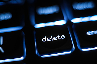 Illuminated 'delete' key on keyboard