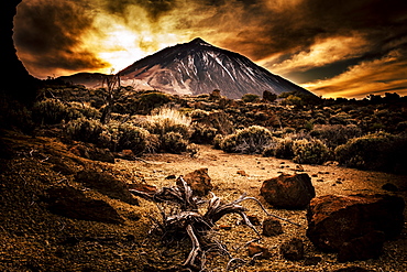 Mount Teide during sunset in Tenerife, Spain