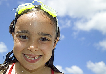 Portrait of girl after a swim