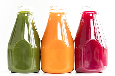 Healthy juices in a row