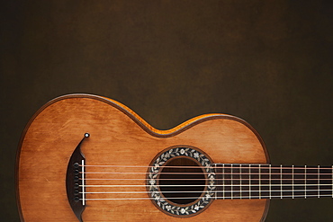 Close up of acoustic guitar