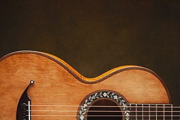 Close up of acoustic guitar