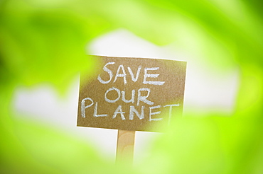 Placard reading save our planet