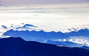 Switzerland, Monte Rosa, Aerial view of Monte Rosa Massif