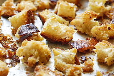 Close-up of croutons