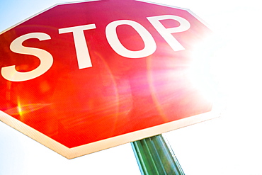 Low angle view of stop sign