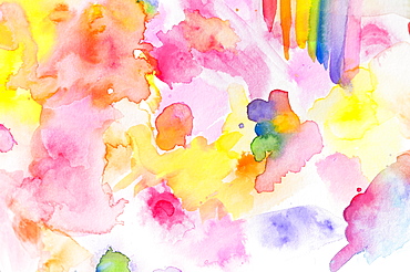 Close-up of watercolor colorful abstract pattern