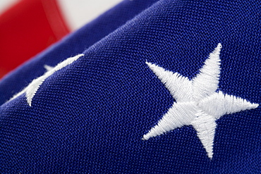 Closeup of star on American flag