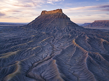 United States, Utah, Desert landscape with rock formation