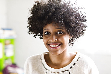 Portrait of young woman smiling