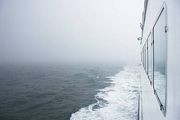 USA, Massachusetts, Cape Cod, Nantucket, Close-up of ferry crossing Nantucket Sound