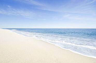 Massachusetts, Cape Cod, Nantucket Island, Calm beach and ocean wave