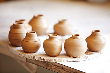 Small vases left to dry