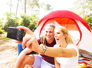 Couple taking selfie, Tequesta, Florida