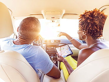 Mature couple in car
