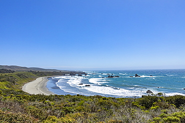 Usa, California, Big Sur, Pacific Ocean coastline with sandy beach