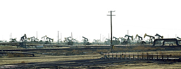 Pump jacks in oil field